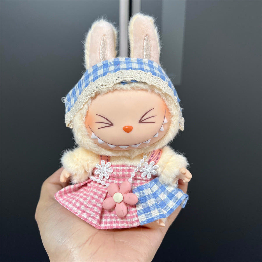 Labubu Wearable Doll Clothes 17cm Plush Cute Dress-Up Casual Outfit Skirt Fabric Clothes High Quality