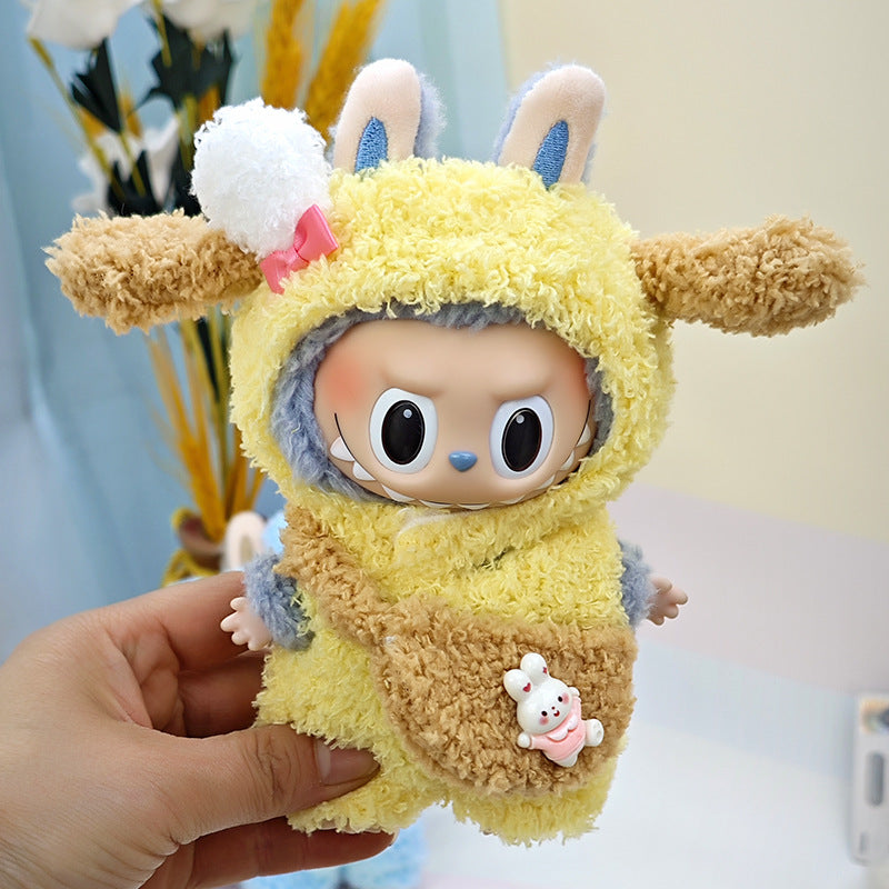 17cm Blind Box Keychain Cartoon Clothes Suitable for Rab Cloth Pendant Accessories Macaron Labubu Clothes Dress