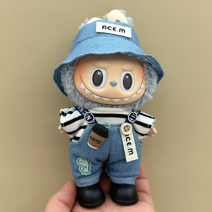 labubu doll clothes 17cm pull cloth clothes blind box doll skirt suit cute dress toy cross-border wholesale