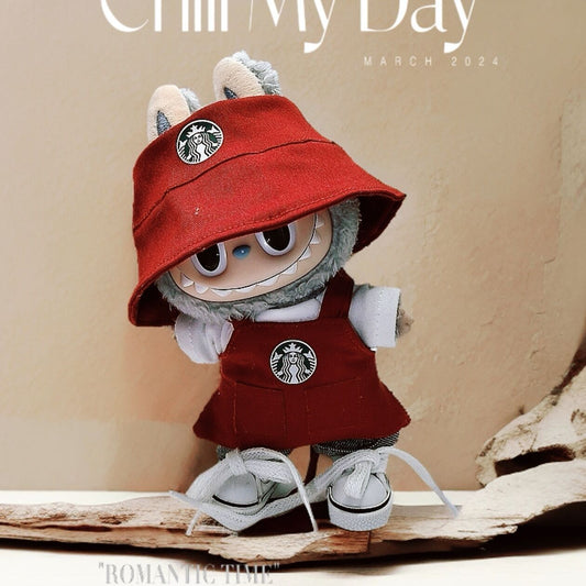 Labubu Doll Overalls Set for 17cm Vinyl Dolls