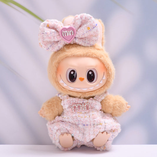 Labubu Doll Pink Overalls Outfit for 1st & 2nd Gen Pendants