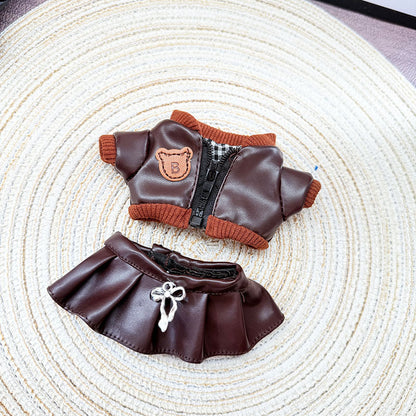 17cm Labubu Doll Clothes - Leather Outfits & Accessories for 1st/2nd Gen