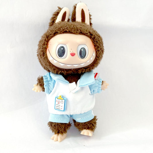 Labubu Doll Clothes - Captain Color-Blocking Student Outfit Set for 17cm Doll