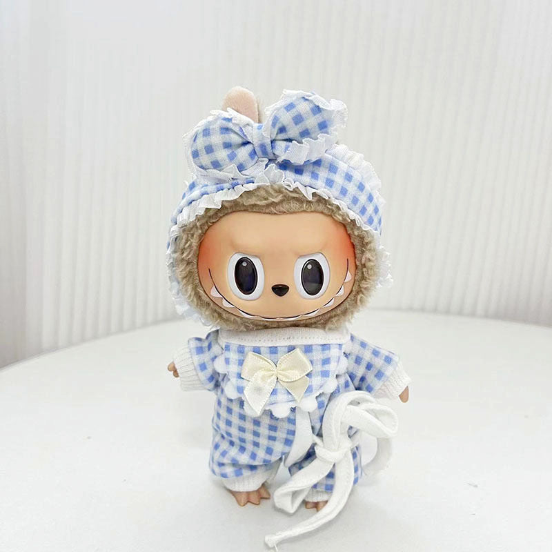 Only clothes] 17cm pendant cloth cloth clothes key chain LABUBU three-dimensional green dinosaur blue shark suit adorable