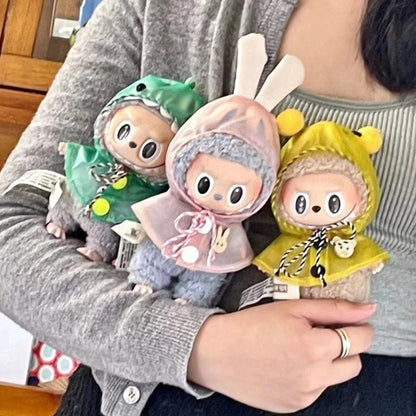 17CM Labubu Doll Coat Labubu Vinyl Doll Raincoat Change Bubble Mart Doll Change Doll