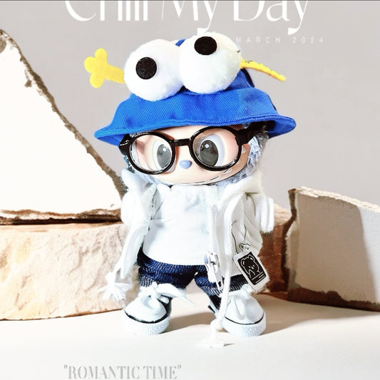 Labubu Doll Outfit Set - White & Black Jacket with Accessories
