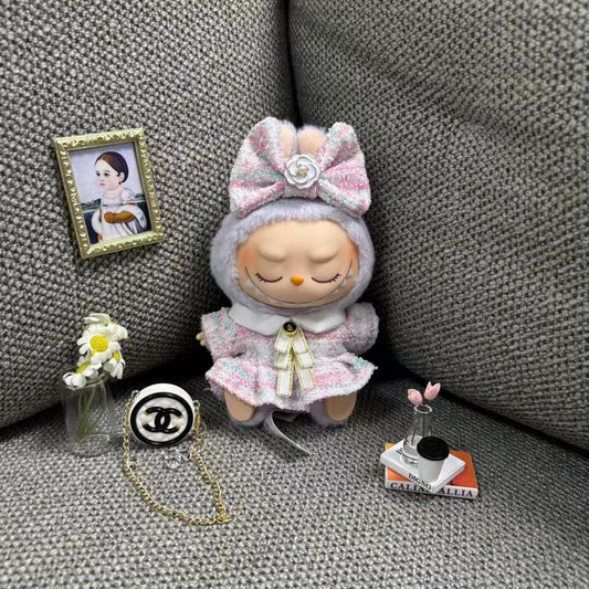 Labubu Doll Clothes - 17cm Macaron Style Outfit for Vinyl Dolls