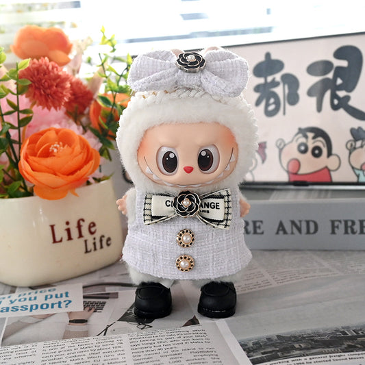 17cm Labubu Doll Luxury Outfit - White & Black Styles