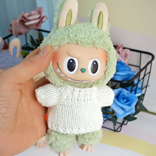 Sweater suitable for pulling cloth pendant clothes for knitted sweater 17cm labubu pendant doll clothes replacement
