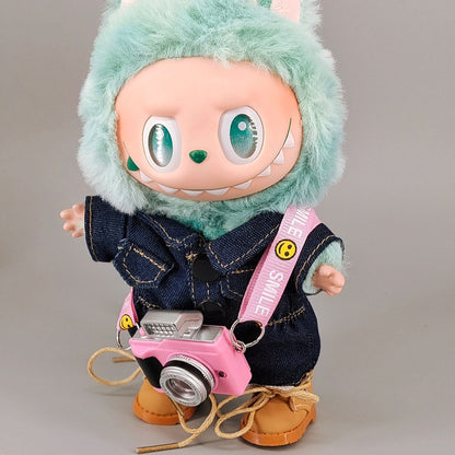 Labubu Denim Jumpsuit Outfit for 1st-3rd Gen Dolls