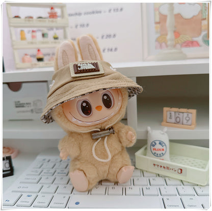 Labubu Doll Outfit - One Shoulder Cool Overalls & T-Shirt Set