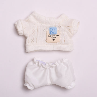 Labubu Doll Clothes - Smiley & Twist T-Shirts with Shorts Outfits