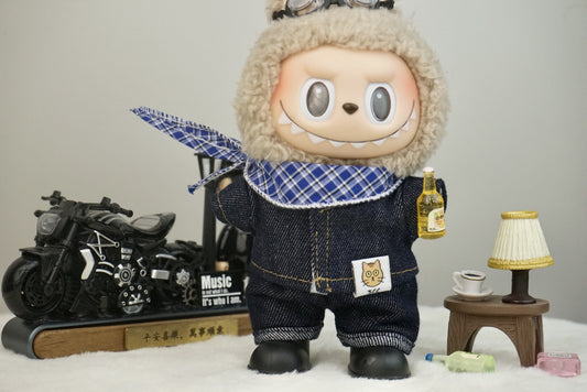 Labubu Doll Denim Outfit Set for 17cm Vinyl Doll