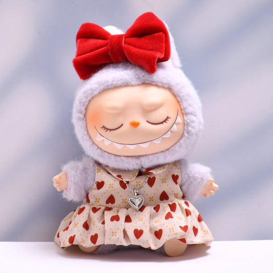 Only baby clothes] one or two generation pendant labubu clothes bow love skirt suit cloth baby clothes