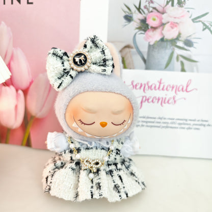 Labubu Doll Outfit Set - 4-Piece Skirt & Accessories for 15-17cm Vinyl Doll