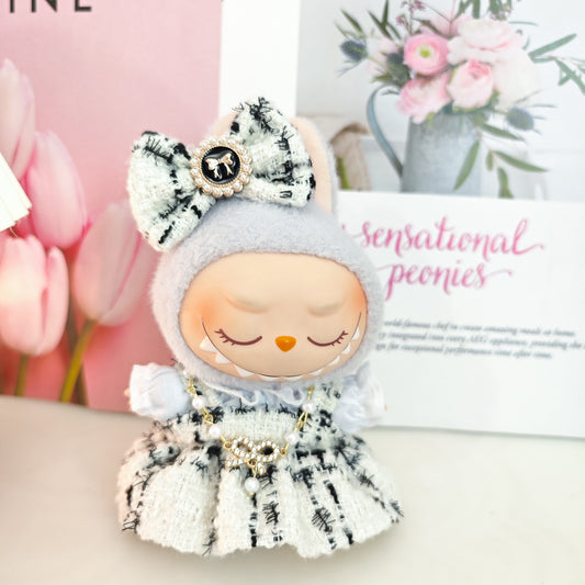 Labubu Doll Outfit Set - 4-Piece Skirt & Accessories for 15-17cm Vinyl Doll