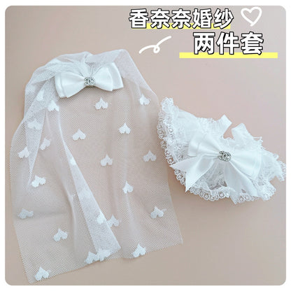 Labubu Doll Wedding Dress Set for 10cm Doll - White Chanel Style
