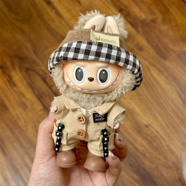 [Only Clothes] 17cm Blind Box Labubu Handmade Frog Piggy Stuffed Christmas Suit Labubu Hanging