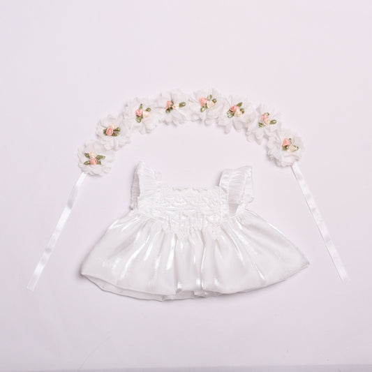 Labubu 38cm Flower Fairy Wedding Dress & Black Plaid Suit Outfit