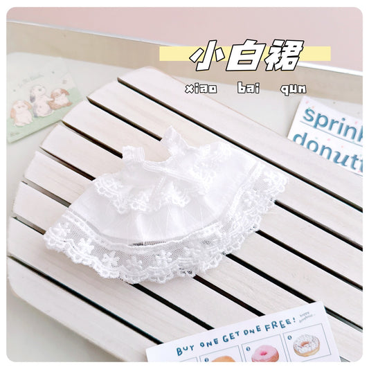 Labubu Doll Outfit - 10cm First Love White Dress & Lace Hat Set