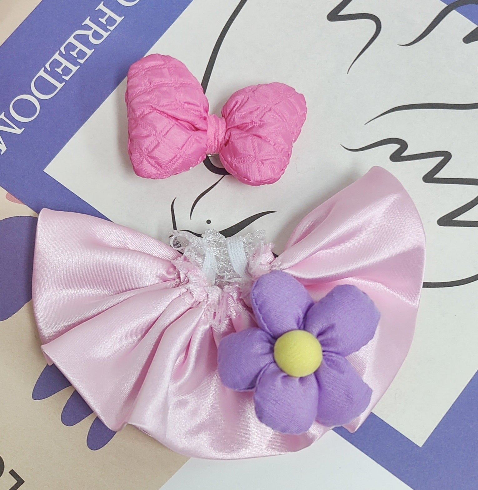 Labubu Doll Flower Dress with Bow - 15-20cm Outfit