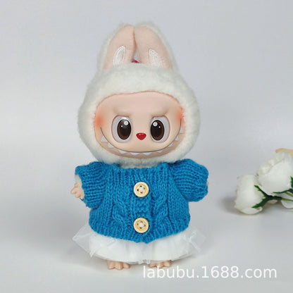 Labubu Doll Outfit - 17cm Sweater, Skirt & Bag Set for 1st-3rd Gen