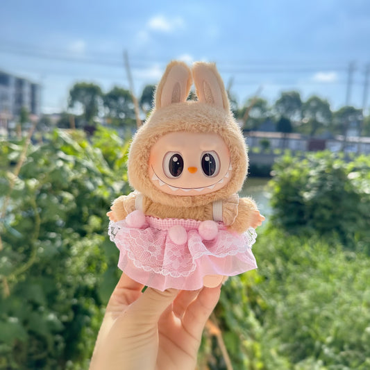 Clothes Only] First/Second Generation Labubu Clothes Pendant Rab Cloth Sit Party Baby Clothes Sweet Slip Skirt Cute