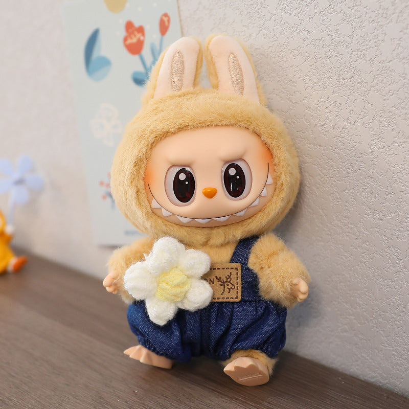 LABUBU Sitting Party Doll Rab Bub Macaron 2nd Generation Sitting Vinyl Doll Dress Dress for Dress