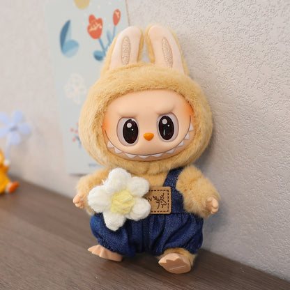 LABUBU Sitting Party Doll Rab Bub Macaron 2nd Generation Sitting Vinyl Doll Dress Dress for Dress