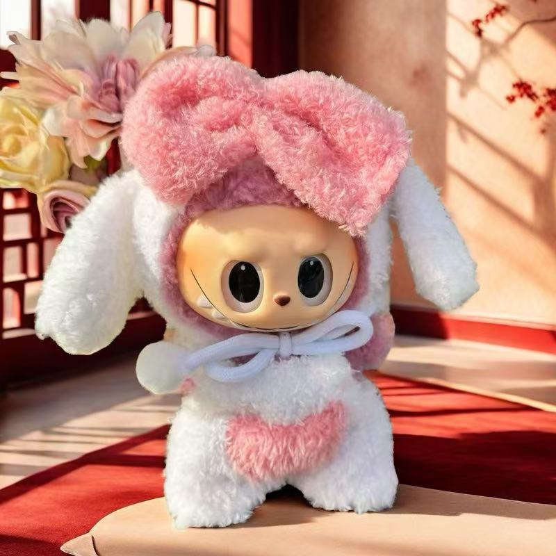 Wholesale labubu labubo doll clothes 17cm blind box pendant one or two generation vinyl doll replacement clothes suit