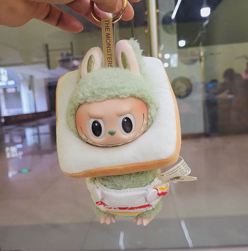 Only clothes] 17cm pendant cloth cloth clothes key chain LABUBU three-dimensional green dinosaur blue shark suit adorable