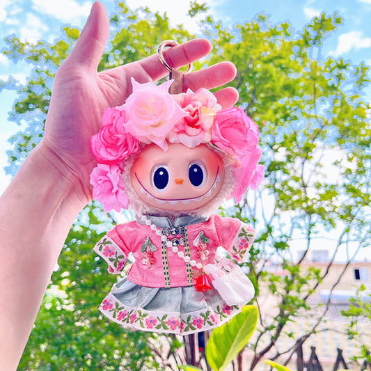 Labubu Doll Clothes for 17cm Vinyl Doll - Hairpin Girl Outfit