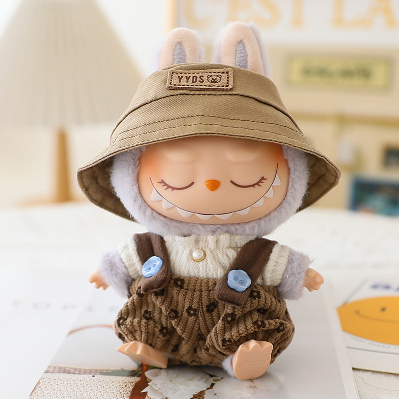 The second generation of cloth cloth clothes vinyl doll sitting party labubu replacement pants hat shoes