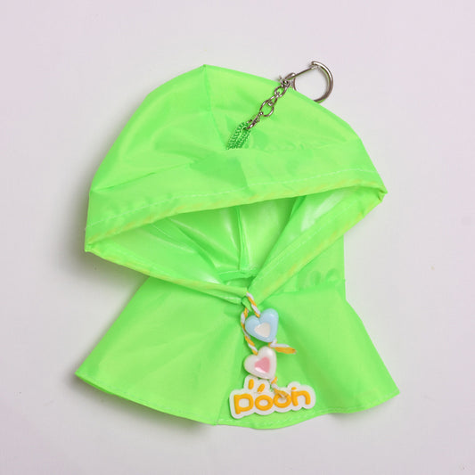 Labubu 17cm Vinyl Doll Cute Poncho Raincoat - Yellow & Green