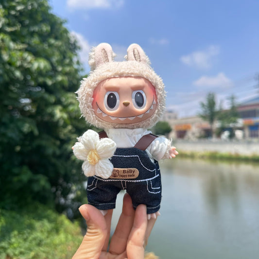 Only clothes] 17CM blind box cloth cloth clothes Chunye suit key chain LABUBU doll Denim small strap