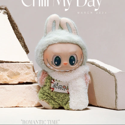 Labubu Doll Outfit Set for 17cm Vinyl Doll - Pink Hat & Sunglasses