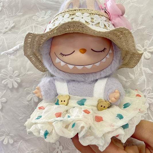 One or two generations of cloth cloth clothes love puff skirt straw hat suit pendant LABUBU for hat skirt new