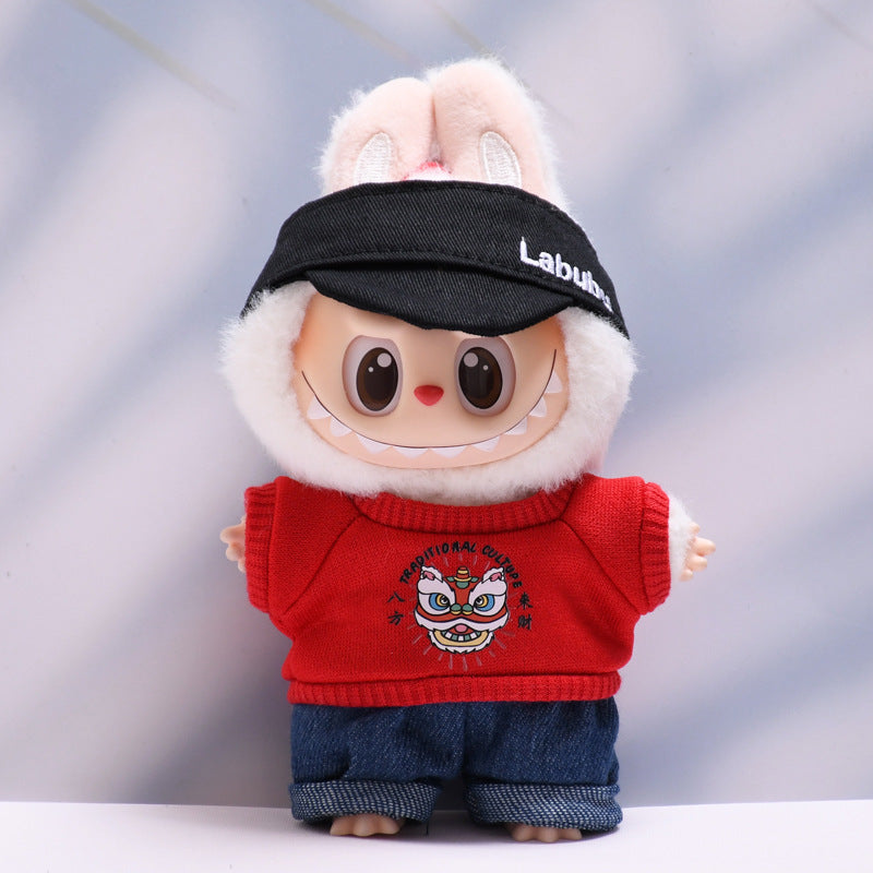 Only baby clothes] one or two generation pendant labubu clothes tide T-shirt jeans cap suit cloth baby clothes