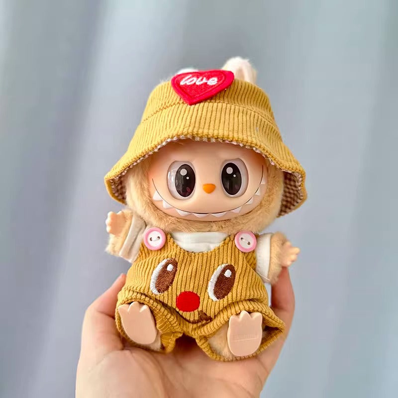 Clothes Only] First/Second Generation Pendant Labubu Clothes Rab Sit Party Doll Shark Elk suit
