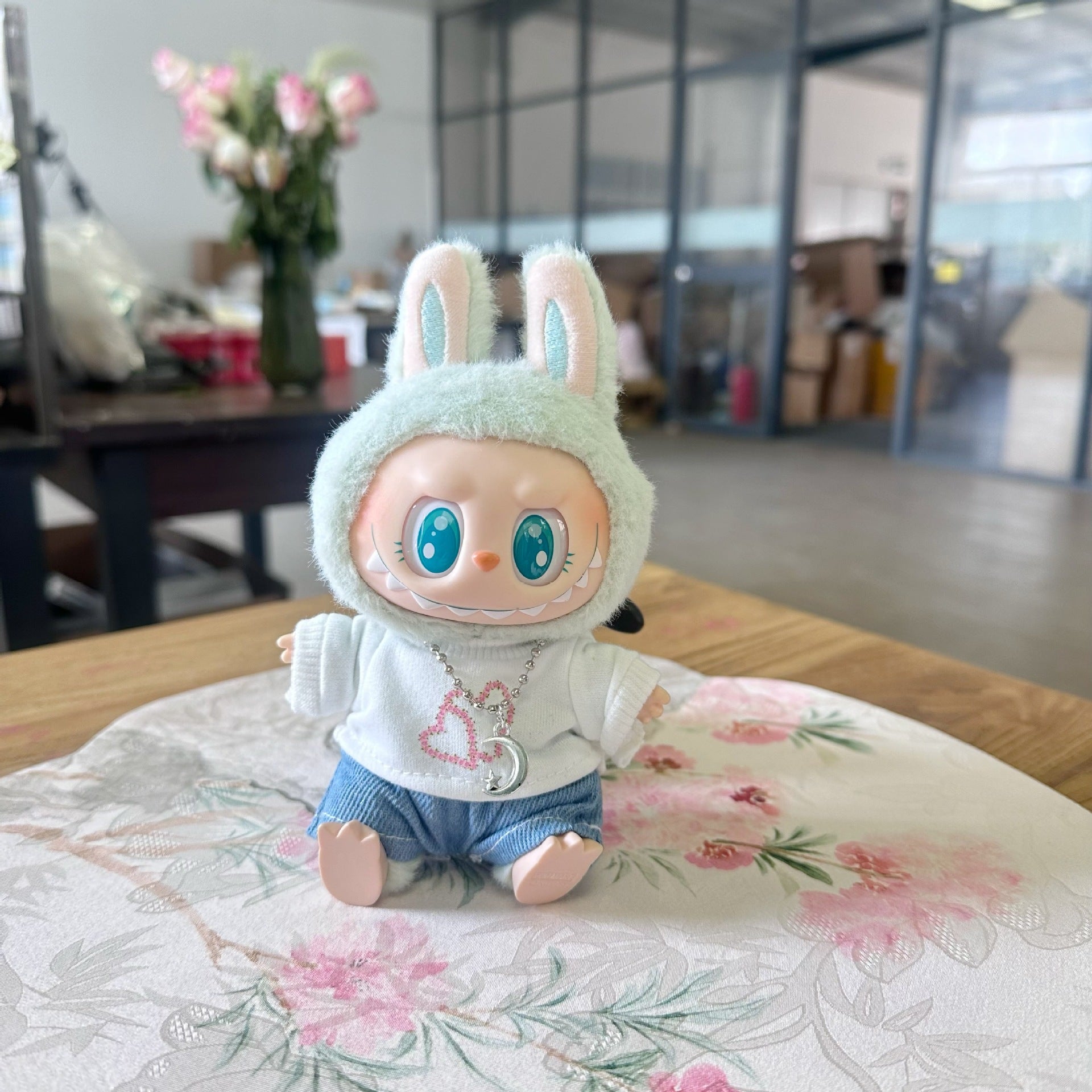 Clothes Only] POPMART Labu Pendant Doll Clothes Blind Box LABUBU suit for Black and White Love T
