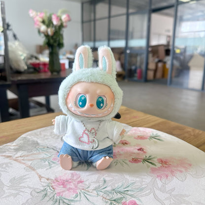 Clothes Only] POPMART Labu Pendant Doll Clothes Blind Box LABUBU suit for Black and White Love T