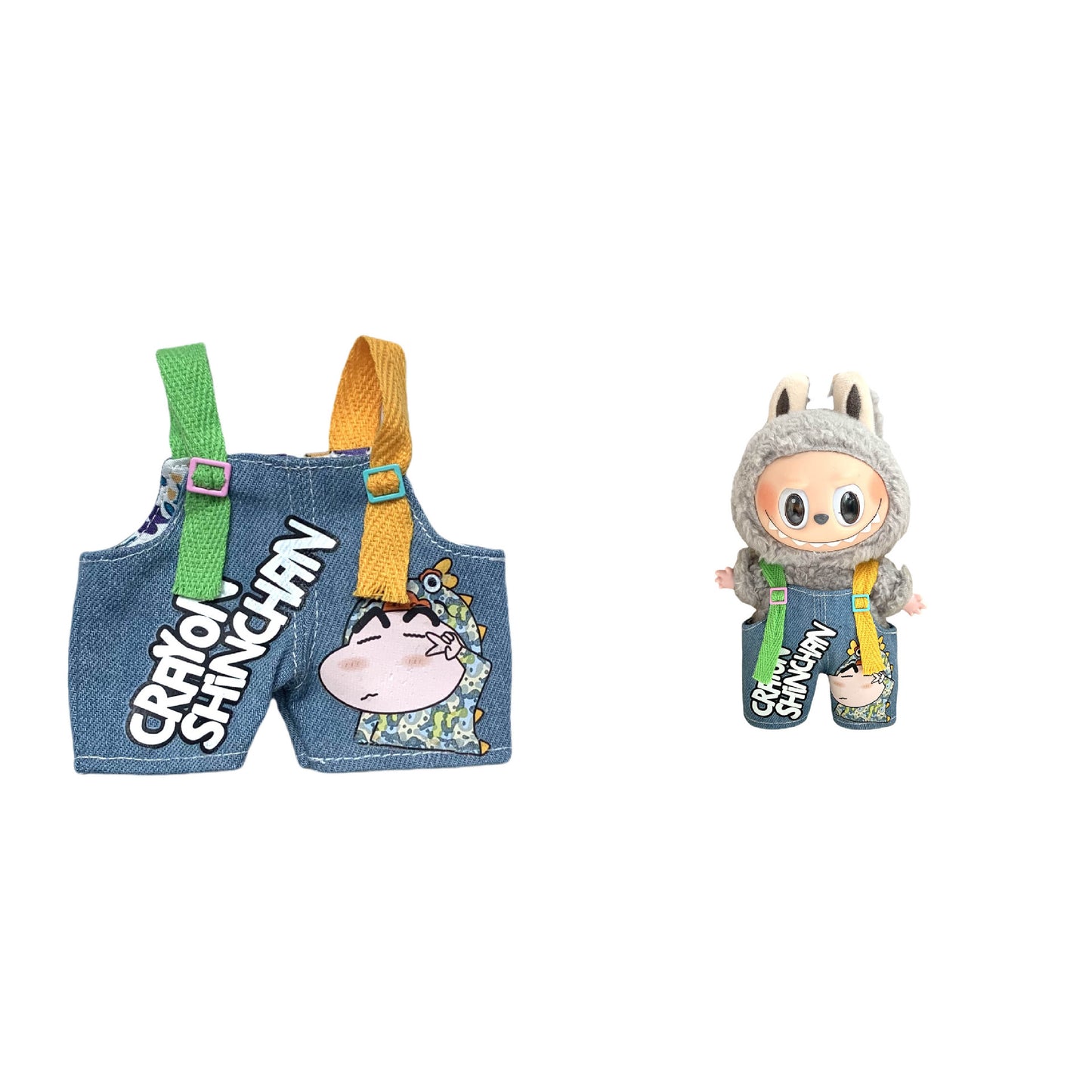 Labubu Doll Crayon Shin-chan Overalls Outfit with Accessories for 17cm Doll