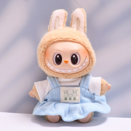 Only clothes] the first and second generation of cloth pendant rabbit T-shirt suspenders skirt Labubu change baby clothes