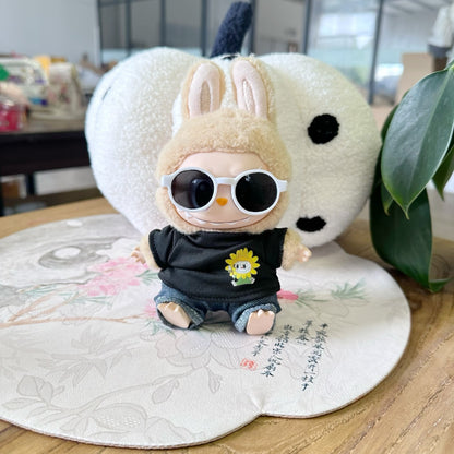 Only clothes] the first and second generation of rabubu doll clothes LABUBU sit at a party and suit for black shirts and glasses
