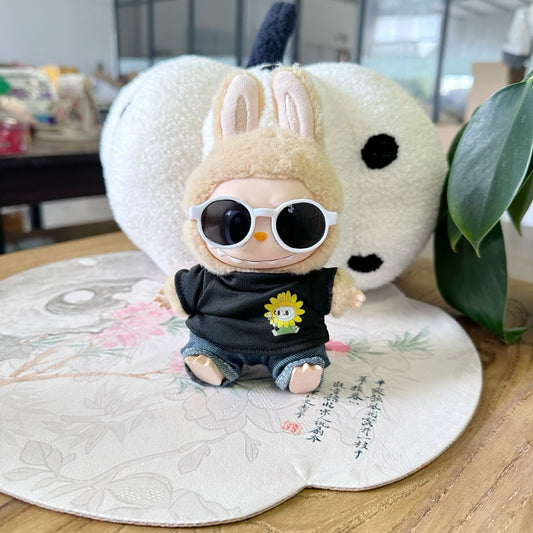 Only clothes] the first and second generation of rabubu doll clothes LABUBU sit at a party and suit for black shirts and glasses