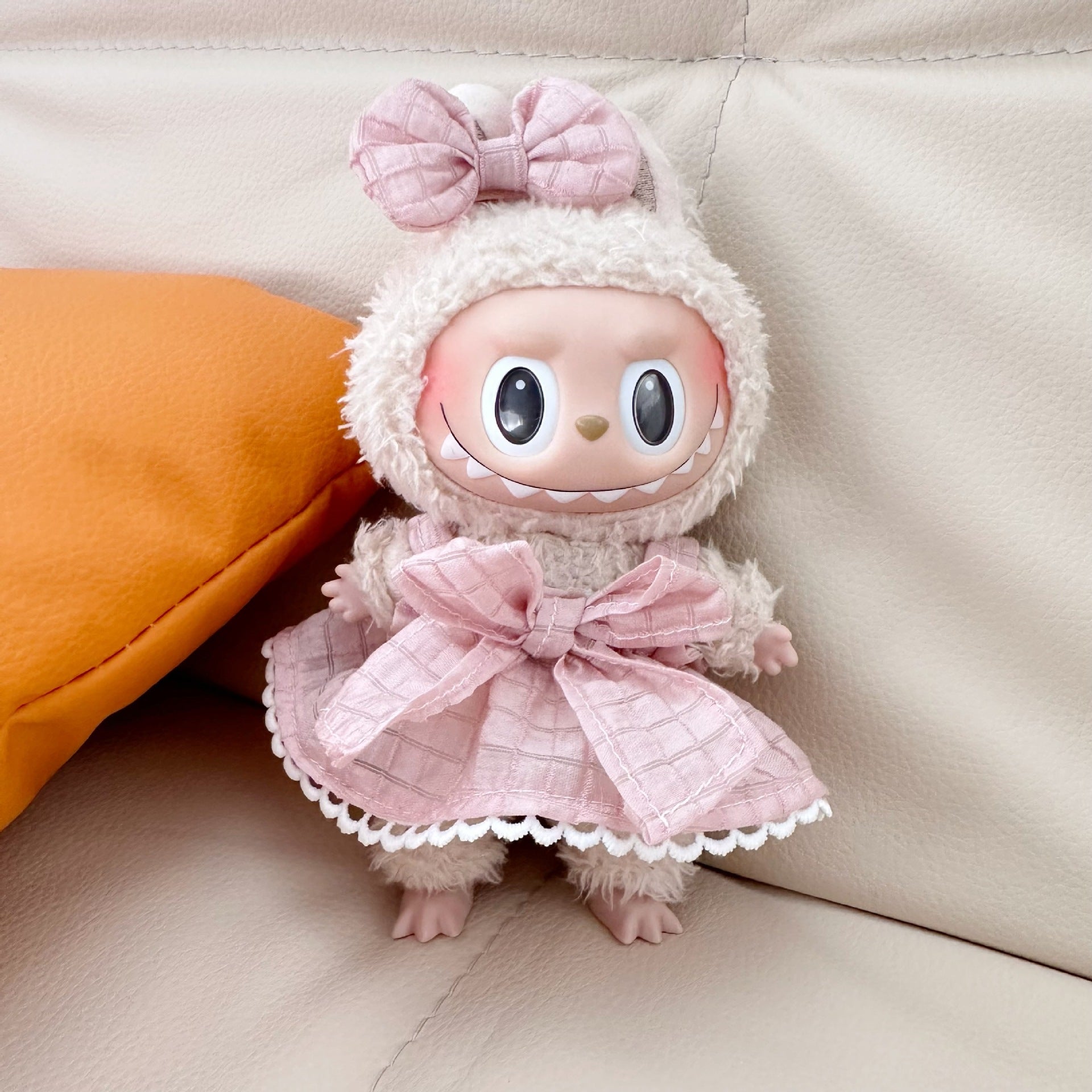 Only clothes] 17CM blind box cloth clothes pink small fragrant wind suit key chain LABUBU for blue skirt