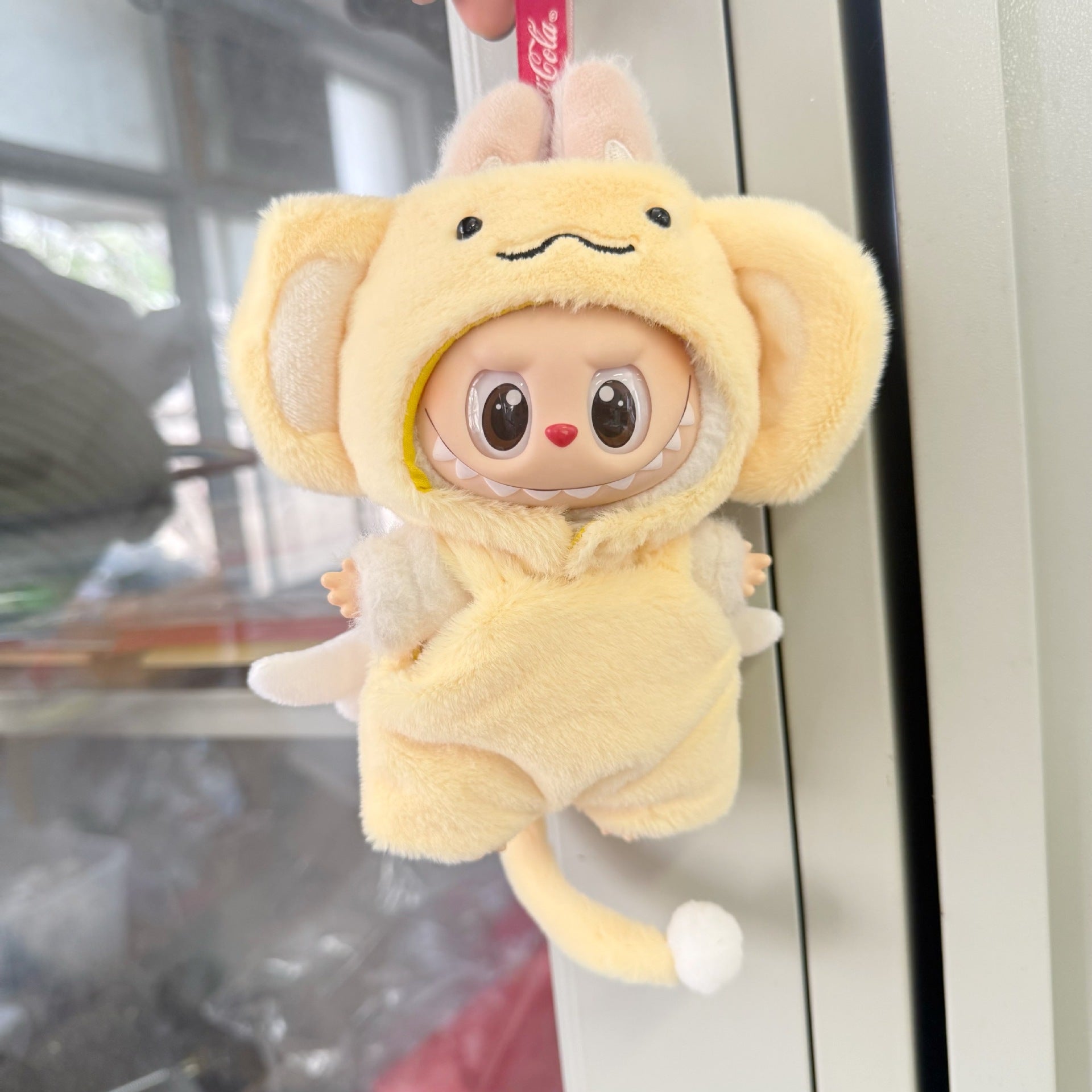 First and Second Generation Labubu Angel Playful Monkey Suit Pendant Labubu Hip-Hop Cartoon Hood Hat