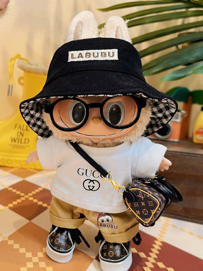 Labubu Doll Clothes - Macaron Sitting Outfit for 17cm Vinyl Doll