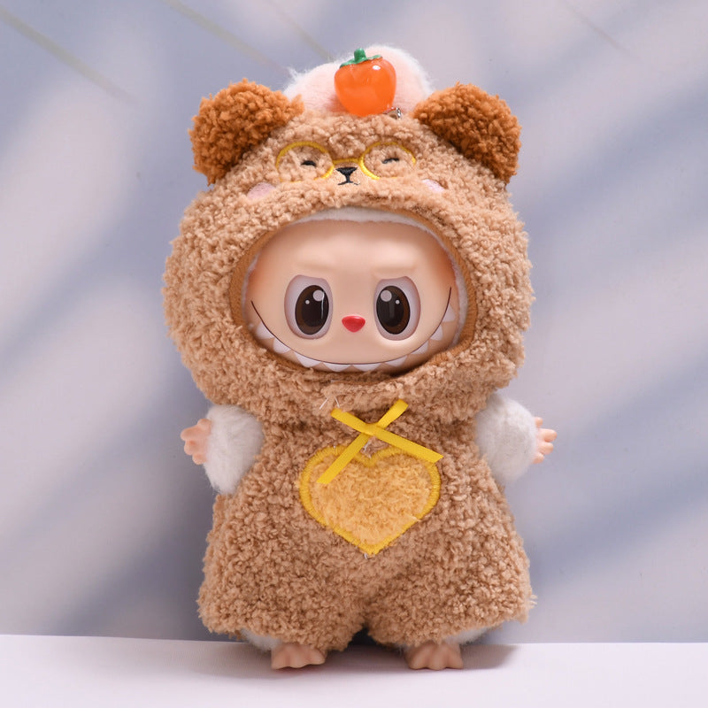 Only baby clothes] one, two and three generations of pendants labubu clothes plush small animal jumpsuit pull cloth baby clothes