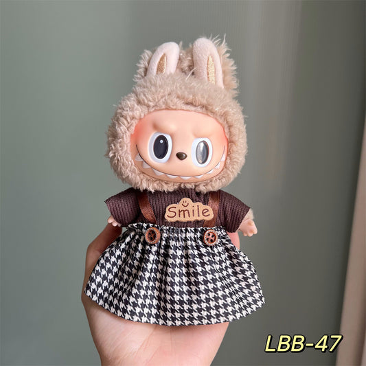 Only clothes for sale cloth baby clothes 17cm plush cloth labubu sit party generation two generation for suit